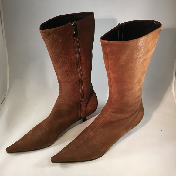 Prada Calzature Donna Capra Brown Heal Boot 8.5 US - Picture 1 of 8